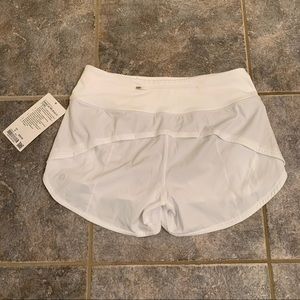 Lululemon Speed Up Shorts 4” White
